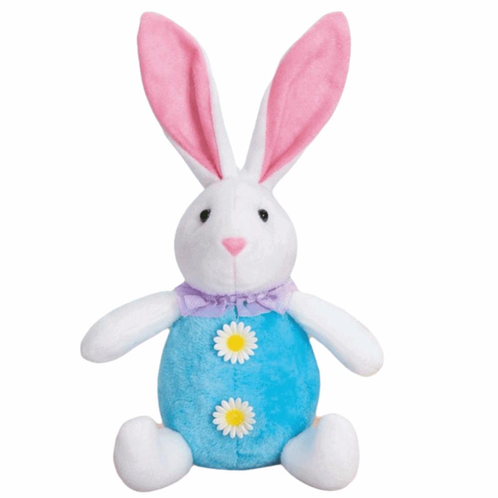 Plush Stuffed LED Easter Bunny Ornament Cartoon Easter Bunny Decorations  Kids Easter Gift Idea синий