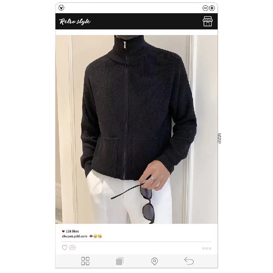 Spring 2024 Men's Sweater Patchwork Assorted Colors Skin-Friendly Fabric Fashion Versatile Top Casual Long-Sleeved Bottoming Shirt