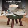 PU Leather Solid Wood Small Foot Stool Soft Shoe Changing Chair Small Footstool Ottoman  Children