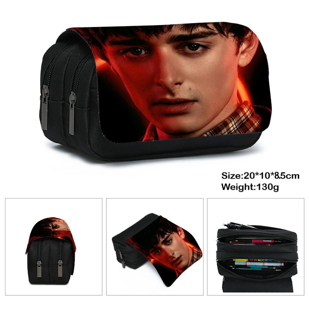 Stranger Things 5 Pencil Case, Large Capacity Multi-Layer Storage, Wear-Resistant Oxford Cloth Student Stationery Bag