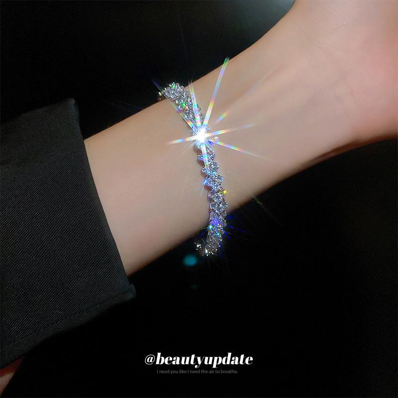 New Super Flash Zircon Splicing Buckle Bracelet Fashion Temperament Bracelet Versatile Jewelry Women