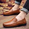 Summer Men's Leather Shoes Leather Outdoor Casual Foot Cover Dad Doudou Shoes Classic Business Men's Shoes a Large Size