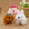 Cute Teddy Dog Plush Doll With Heart Necklace For Gift And Decor