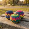 Hand Knitted Hacky Sacks Colorful Crochet Footbag Juggling Balls for Beginners Soft Stress Reliever