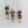DIY Wooden Robot Pendant Necklace Unisex Clavicle Chain Punk Chokers for Women