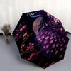 1PC Peacock Flowers Umbrella-8-Rib Reinforced, Automatic Open, Lightweight & Durable, Fashion Accessory for Outdoor, Beach L0354