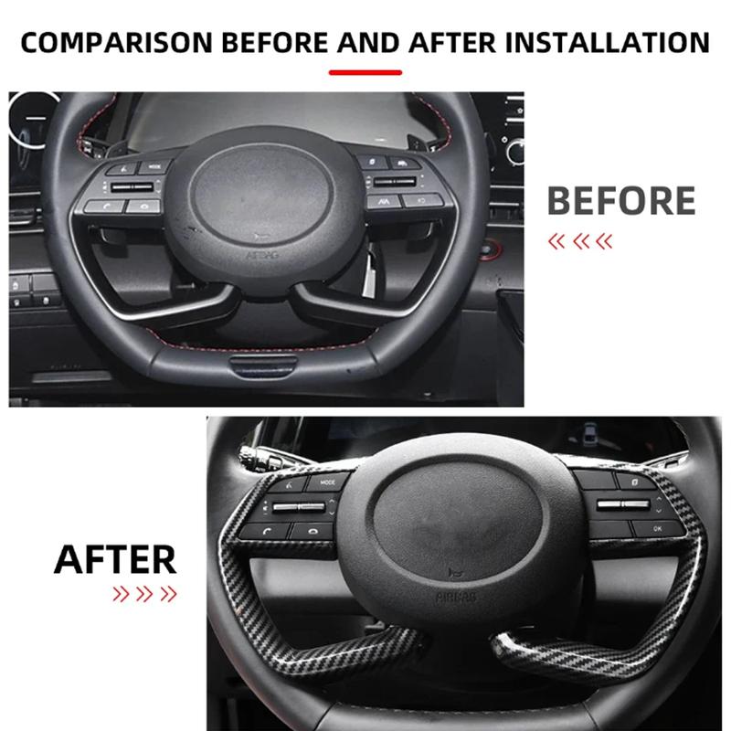 2Pcs Car Steering Wheel Panel Cover Decoration Sticker Trim For Hyundai Creta - 2025 Creta Grand 2025 Accessories