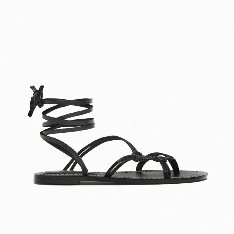 Flat Sandals Women's Style Toes Crossed Straps Sandals Wear Large Size