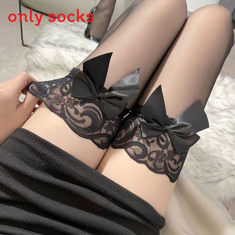 Nylon Fishnet Thigh High Stockings For Women With Lace Bow Design Spring Summer