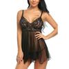 S-4XL Mini abito da notte per biancheria da notte da donna sexy in pizzo con babydoll e biancheria da notte