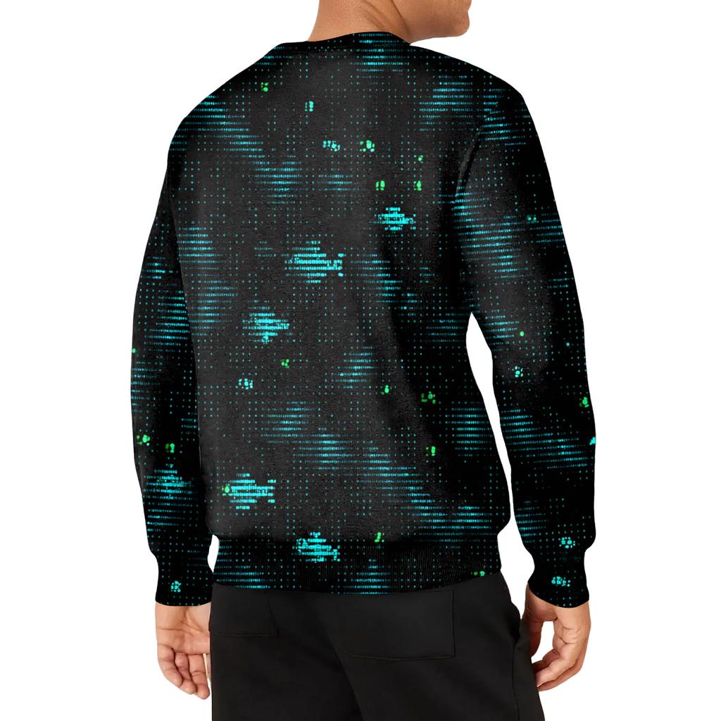 Men's Casual Fashion Printed Round Neck Pullover Sweatshirt
