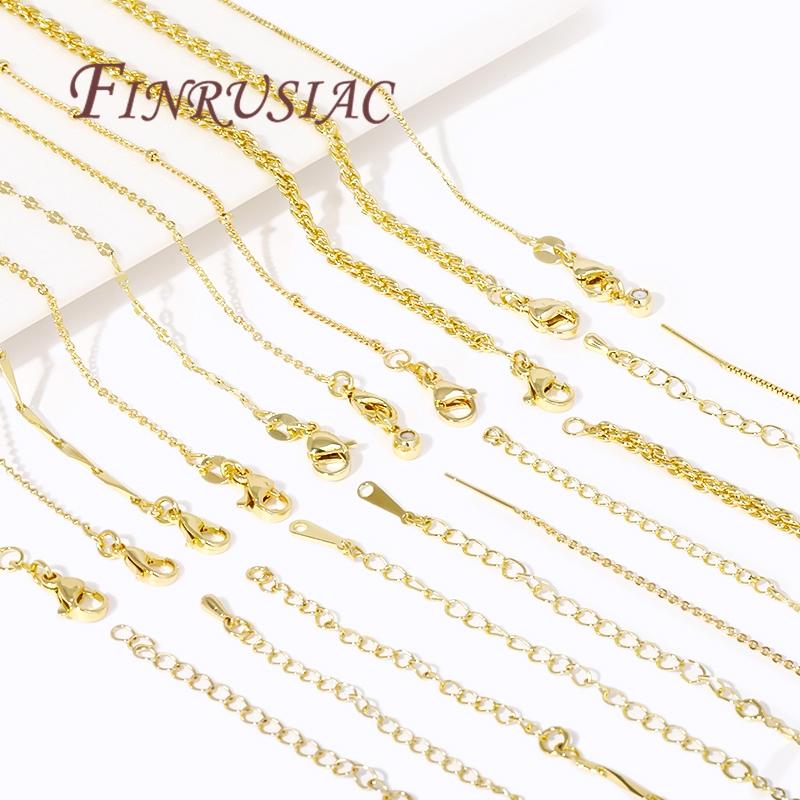 5 Pieces/Lot Adjustable Chains 18K Gold Plated Necklace Chains For Jewelry Making Findings,Pendants Chain with Lobster Clasps