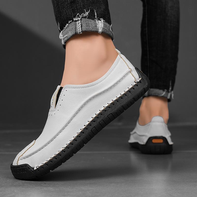 Pantofi casual mocasini pentru bărbați, toamnă-primăvară, lucrați manual, mărime mare, pantofi casual din piele pentru condus