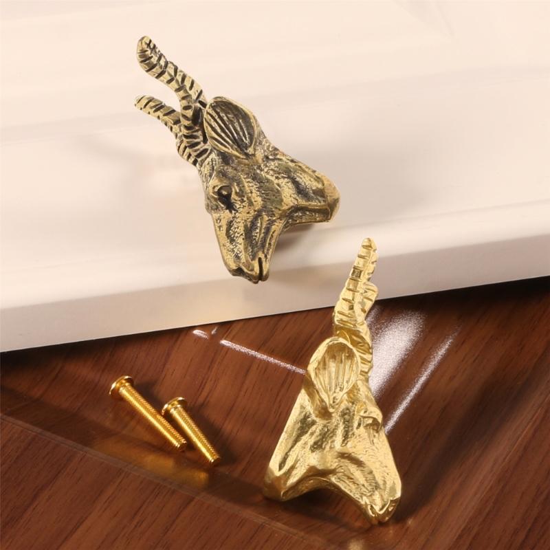 Unique Drawer Pulls Metal Dressers Knob Cupboard Handle Modern Furniture Handle Goat Shape Bedside Cabinet Pull