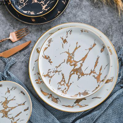 Textura de mármore Cerâmica Prato de jantar Prato Arroz Salada Tigela de macarrão Pratos de sopa Conjuntos de louça Utensílios de mesa para casa Cozinha Cozinhar
