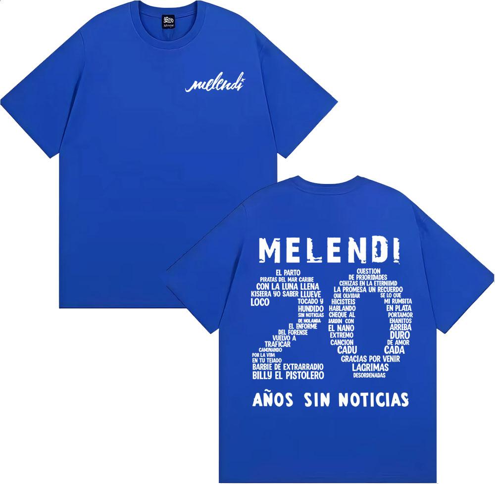 Rapper Melendi 20 Anos Sin Noticias Merch Tee Shirt Unisex Women Fashion Retro Short Sleeve T Shirt Cotton Casual Oversized Tshirt
