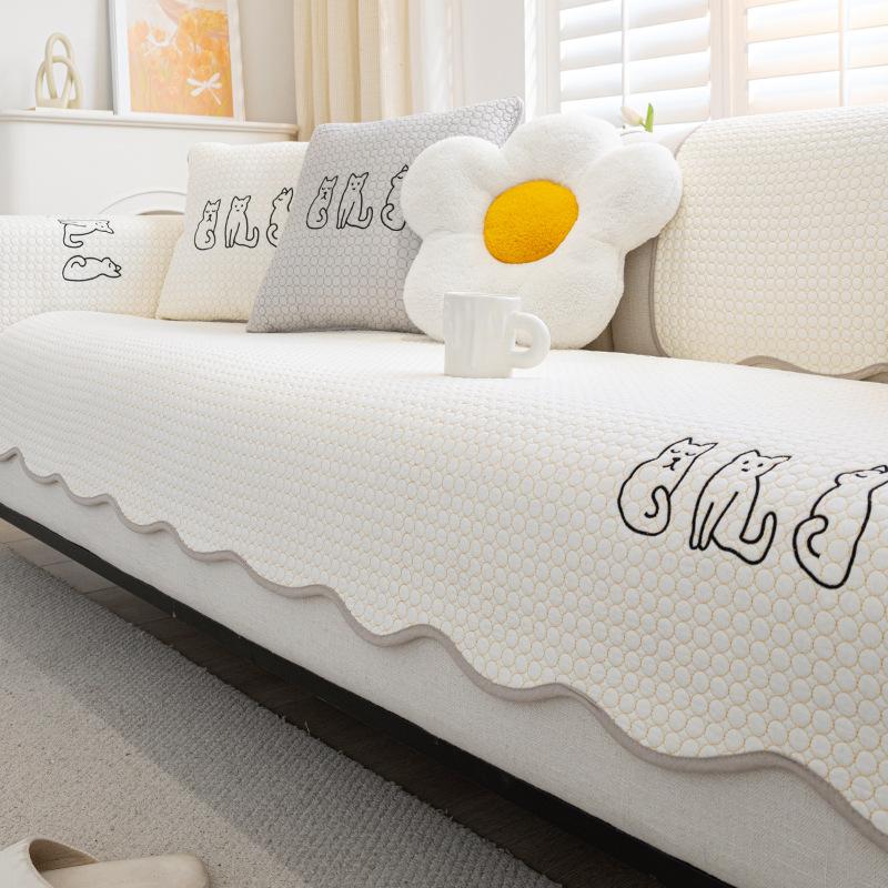 

Cotton Sofa Cushion Universal In All Seasons New Non-Slip Seat Cushion Simple Modern Leather Sofa Cushion Cover Backrest Towel 70*70cm