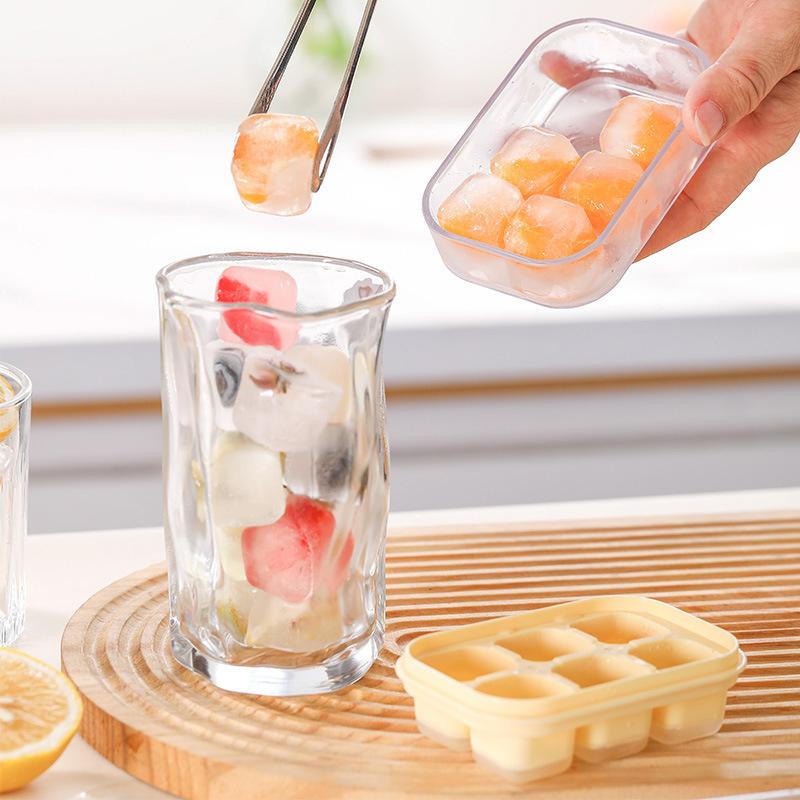 6 Grid Push Ice Cube Mould Ice Compartment Mini Summer Ice Mould Ice Storage Box Home Ice Cube Mould With Lid