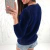 Sweater Jumper Long Sleeve Resistant Autumn Thickened Cold Winter Plush Faux Pearls Decor Sweater Jumper Streetwear