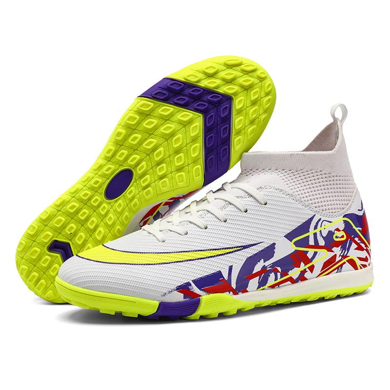 New High-Top Football Shoes Men'S And Women'S Ag Long Nails Tf Broken Nails Artificial Grass Student Competition Training Football Shoes