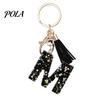 Portable Keychain Pendant Pendant, Sequins Star Letter A-Z Charm with Tassel, Key Chain Alphabet Initial Metal Keyring for Handbag Backpack