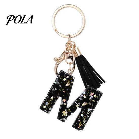 Portable Keychain Pendant Pendant, Sequins Star Letter A-Z Charm with Tassel, Key Chain Alphabet Initial Metal Keyring for Handbag Backpack