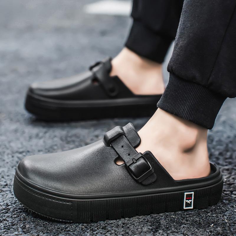 

Baotou slippers men s fashion trend slippers indoor home soft bottom non-slip casual nurse sandals men s 44/45 білий