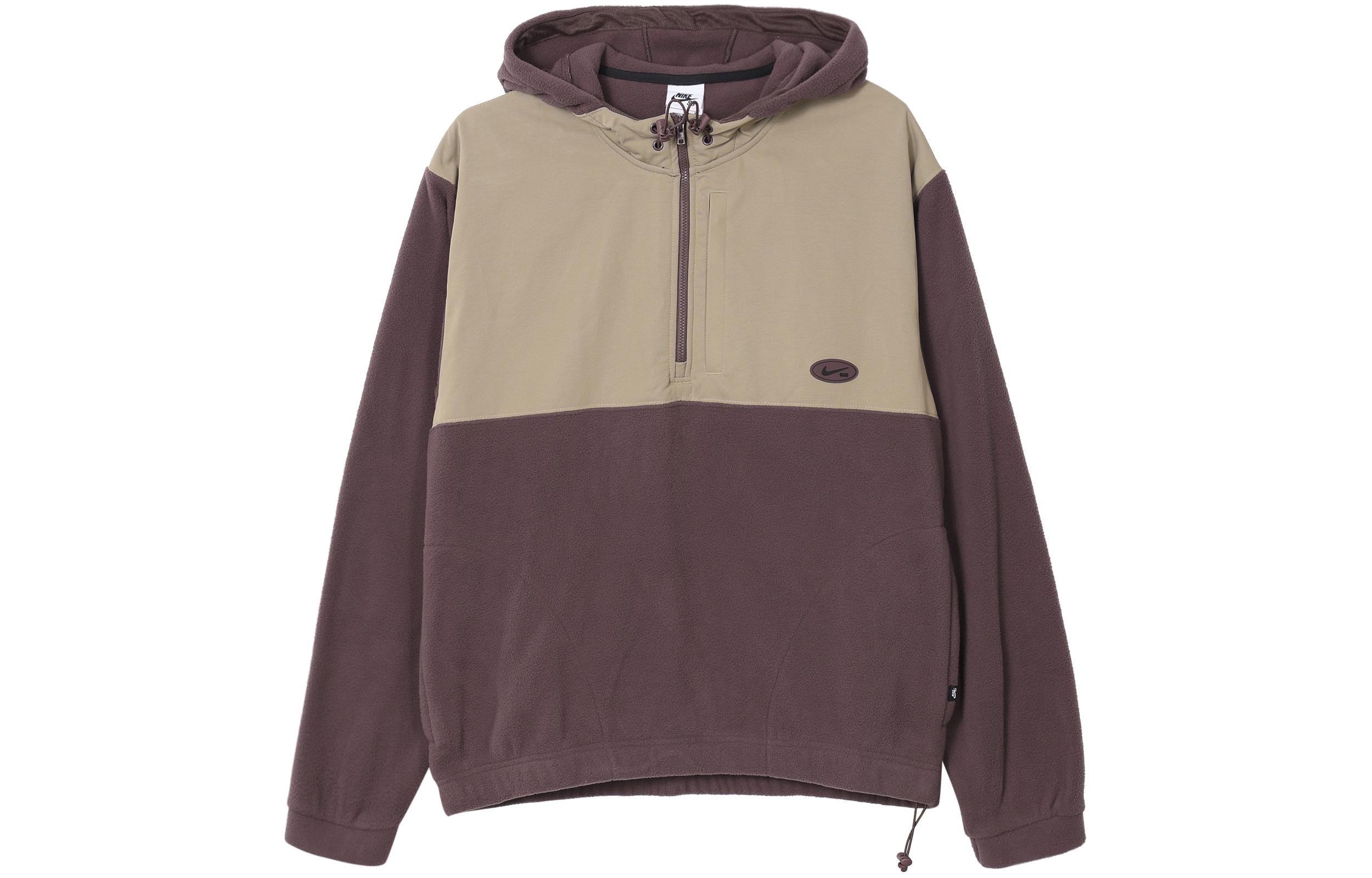 Nike Fleece Paneled Skateboarding Hoodie With Fleece Lining Fleece Clothing Men s Dark Burgundy DA4224-646 XL