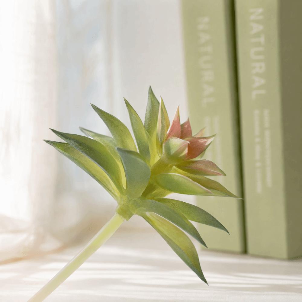 2pcs Soft PVC artificial succulent ornaments green Succulent Plant mini faux plant decor 3.94 x 2.76 x 2.76 inch
