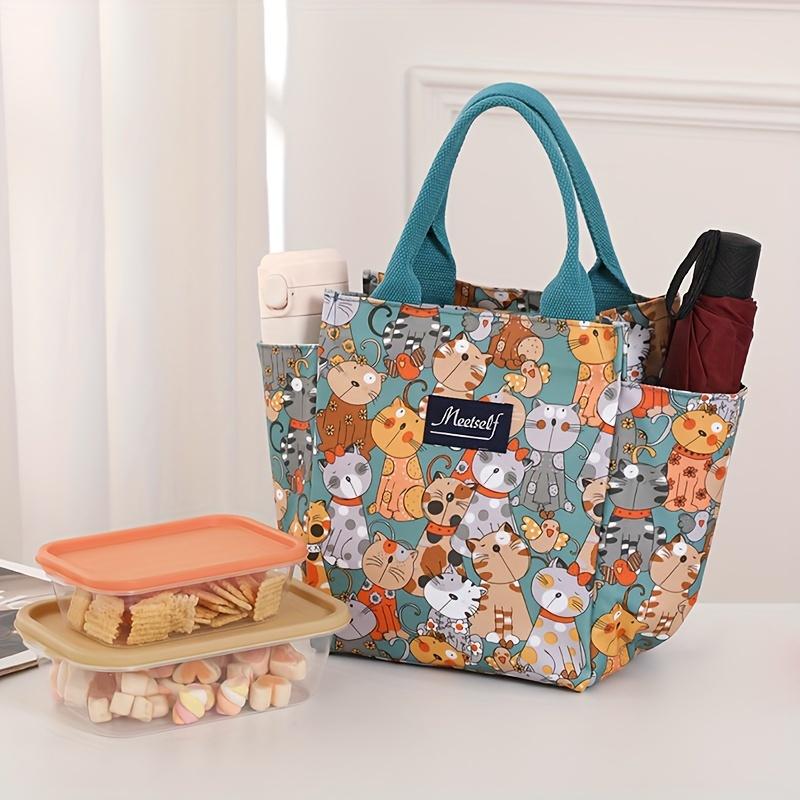 1 Stück Wiederverwendbare Einkaufstasche, Modische Tragbare Isolierte Lunch-Tragetasche, Wiederverwendbare und Waschbare Thermische Bento-Tasche