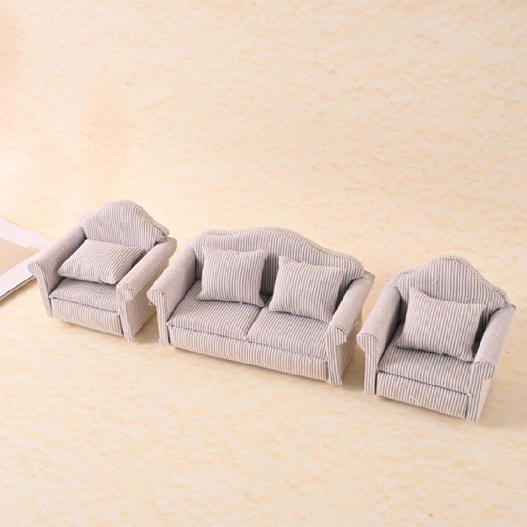 Modern Miniature Sofa with Cushion For 1/12 Scale Dollhouses Landscape Furniture With Cushion Furnishing Accessories
