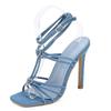 Fashion High-heeled Sandals, High-end Models Walked the Runway, Rhinestone Roman Thin Straps, Beautiful High Heels