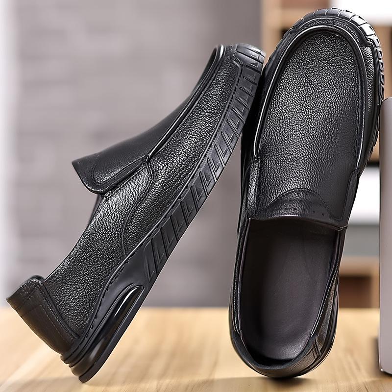 Sheepskin Casual Leather Shoes Men's Spring Daily Loafers Genuine Leather Soft Sole Slip-on Middle-aged Dad Driving Men's Shoes
