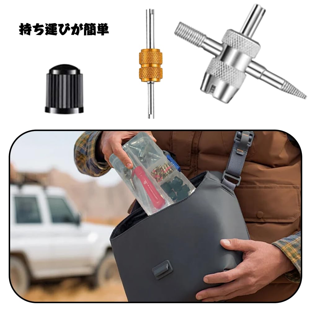 Rehviventiili südamiku 33-osaline komplekt, putukakruvi keeraja, õhuklapi võti, üleminekuadapter, jaoks