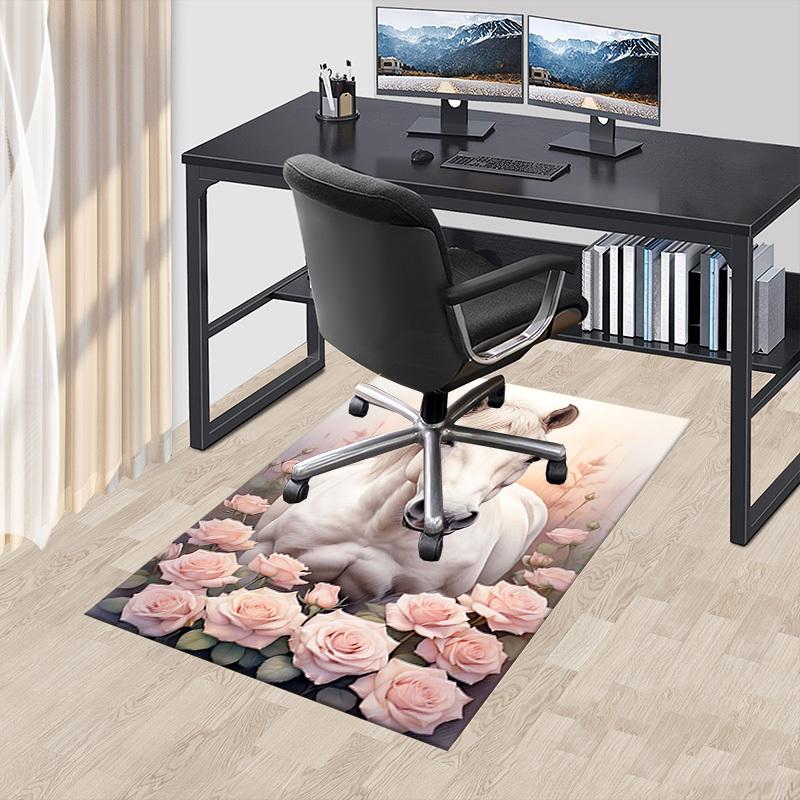 1 Stück Pferd Blumen Extra Groß Rutschfester Boden Teppich, Büro, Familie, Studio Großer Flächenteppich Innen Teppiche, Auffälliges Statement Stück