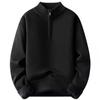 Men's Casual Solid-color Semi-zipper Knitted Sweater, Semi-high-neck Long-sleeved Warm Pullover Sweater
