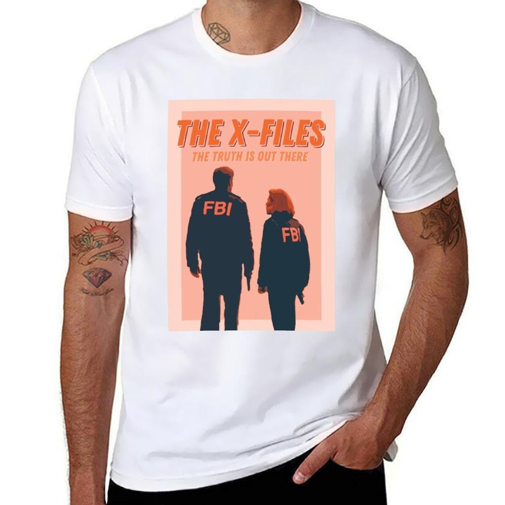 Mulder And Scully Xfiles Vintage Inspired Retro Poster Tshirt Breathable Basic Cotton Tshirt