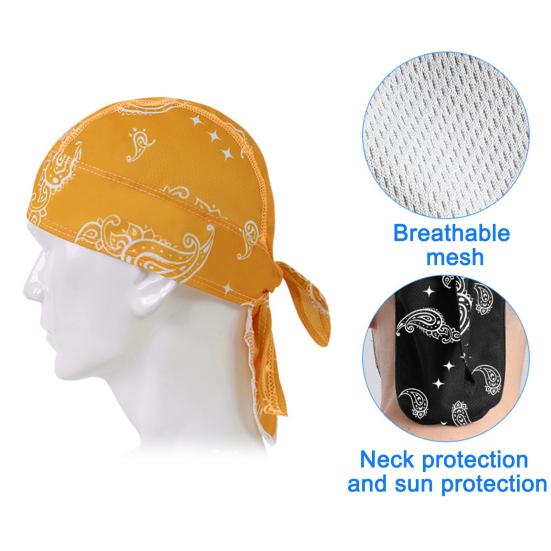 Forhåndsknytt Bandana Hodeskjerf for Menn Kvinner UV Solbeskyttelse Is Silke Hodeskallelue Hodebånd Kemo Turbanlue for Utendørssport Sykling