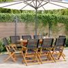 VidaXL Folding Garden Chairs Set of 8 Black Poly Rattan Solid Wood, Garden Seat, Patio Chair, Dining Chair of 3214558