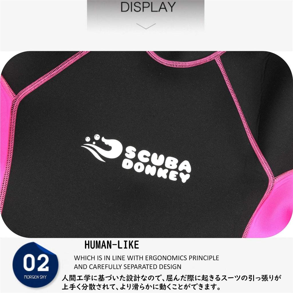 MORGEN SKY Vollständiger 3mm Neoprenanzug mit langen Ärmeln für und Rücken-Jersey und UV M005 Ein Damen-Neoprenanzug, einteilig zum Tauchen, Surfen, Schnorcheln, Angeln,