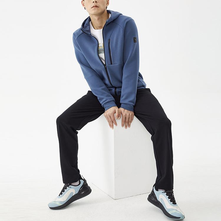 Anta Casual Sports Knitted Hooded Jacket Men Jacket Blue 152137732-4