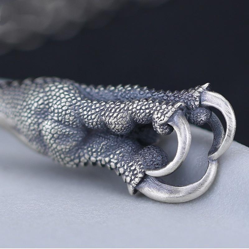 Vintage přívěsek s dračím drápem pro pánské šperky Osobnost dominantní Trendy řetízkový náhrdelník 925 mužský dárek k narozeninám retro