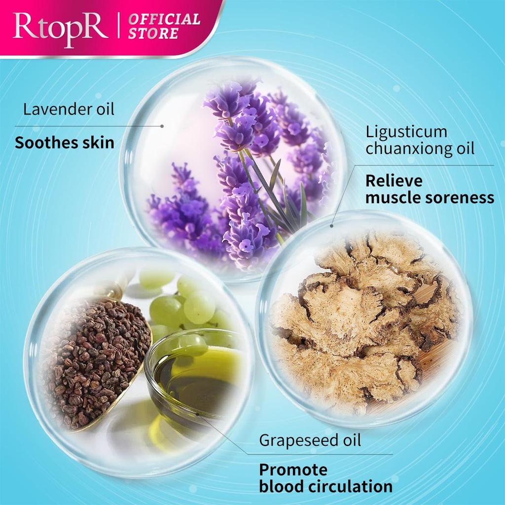 RtopR Pure Plant Lavender Body Massage Oil Skin Anti-Aging Ginger For Extract Drop for Pain Relief Reduce Anxiety Better Sleep