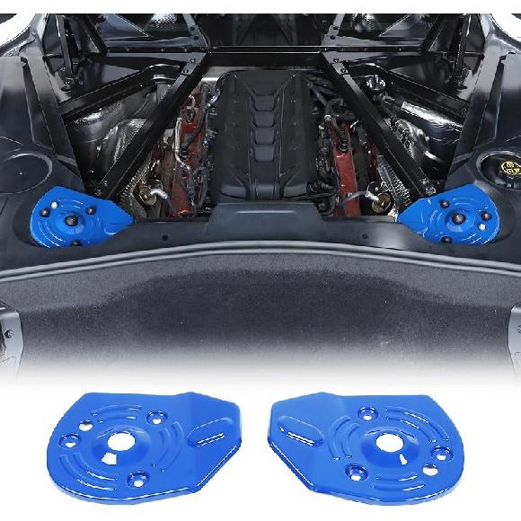 Hinterer Federbeindom-Abdeckung Kompatibel mit Chevrolet Corvette C8 Stingray 2020-2024, ABS Motorraum Hinterer Stoßdämpferdom Schutzplatten-Abdeckung