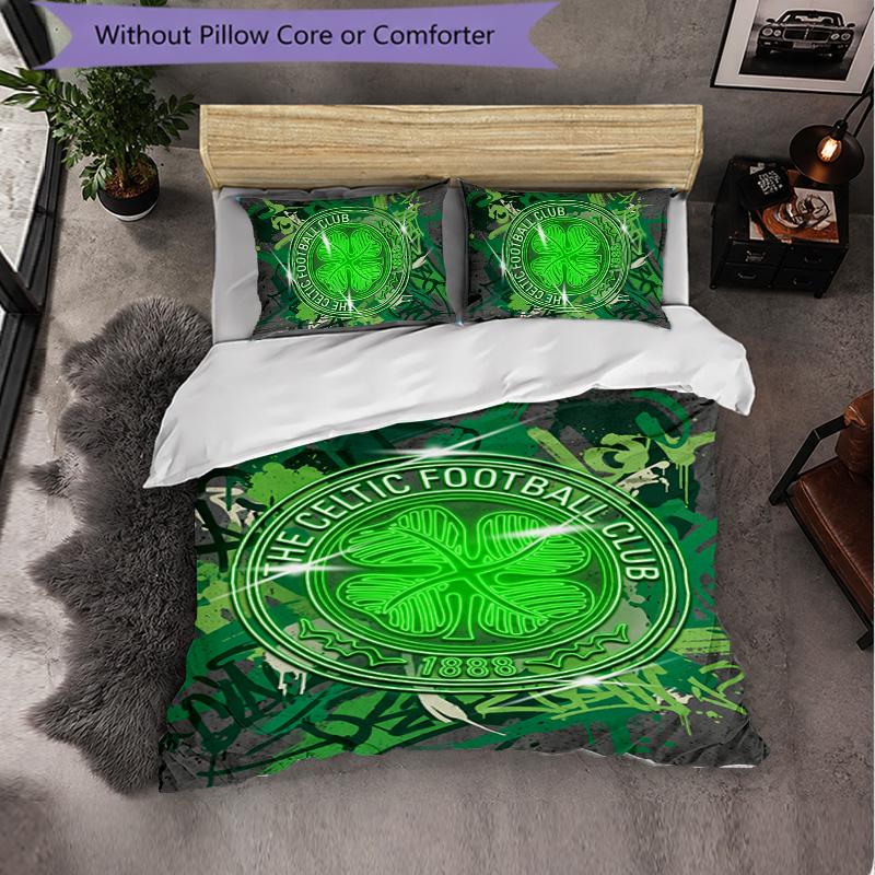 Biancheria da Letto a Tema Celtic FC Set 3 Pezzi Copripiumino Biancheria da Letto Decorativa Per Camera Adolescenti Decorazione Casa