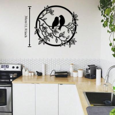 1-Piece Metal Bird Wall Art, Iron Hanging Sculpture for Indoor Outdoor Decor, Gift for Bird Lovers