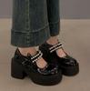 2025 New Fashion Retro Spring Autumn Japanese Women Mary Janes Shoes Bow Platform Single Lolita Shoes Women's Ballerinas Tacones