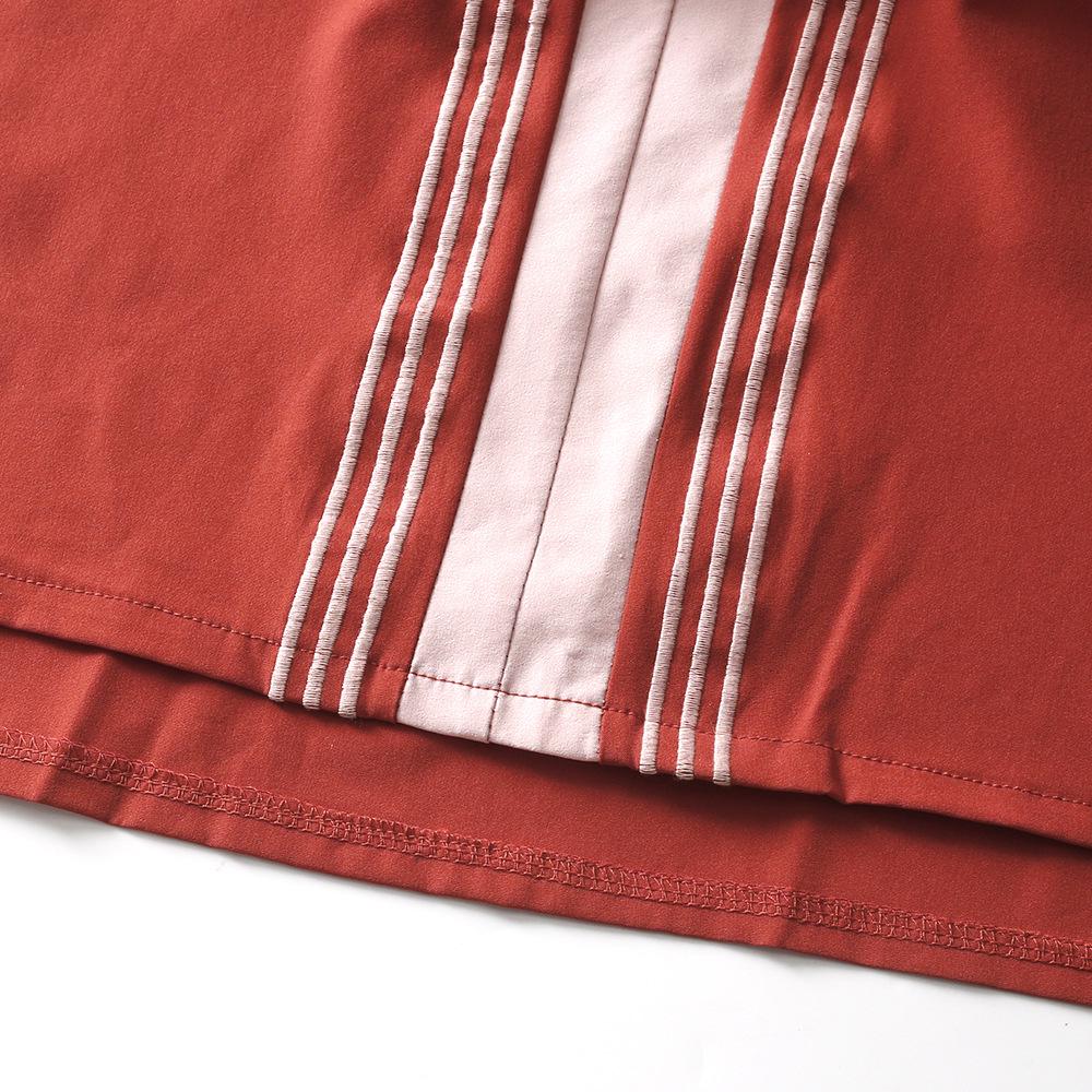 Damen Ethnisches Patchwork-Kleid mit Stickerei – Langärmeliges Colorblock-Gewand