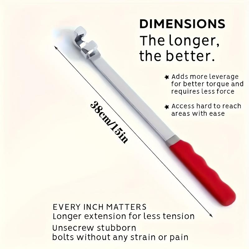 Wrench Extender Tool Bar Torque Adaptor Wrench Extension Extra-Long 15 Inch Wrench Extension for Maximum Leverage