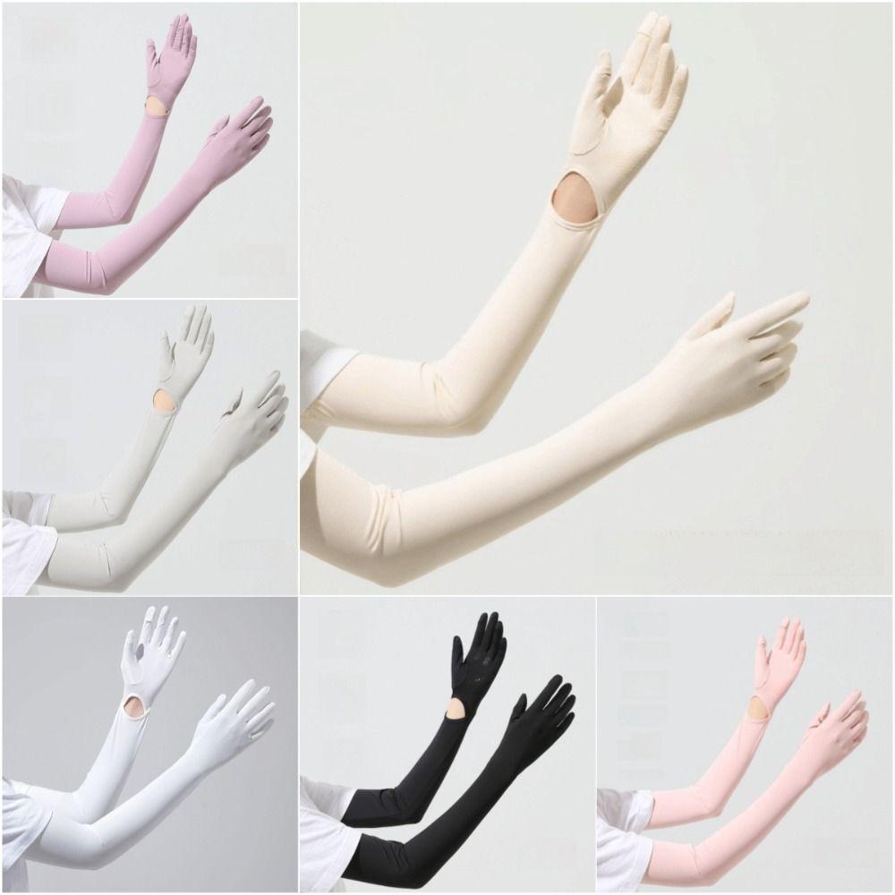 Breathable UV Protection Sun Protection Gloves Long Gloves Touchscreen Ice Silk Sleeve Ice Silk Bicycle Gloves Driving